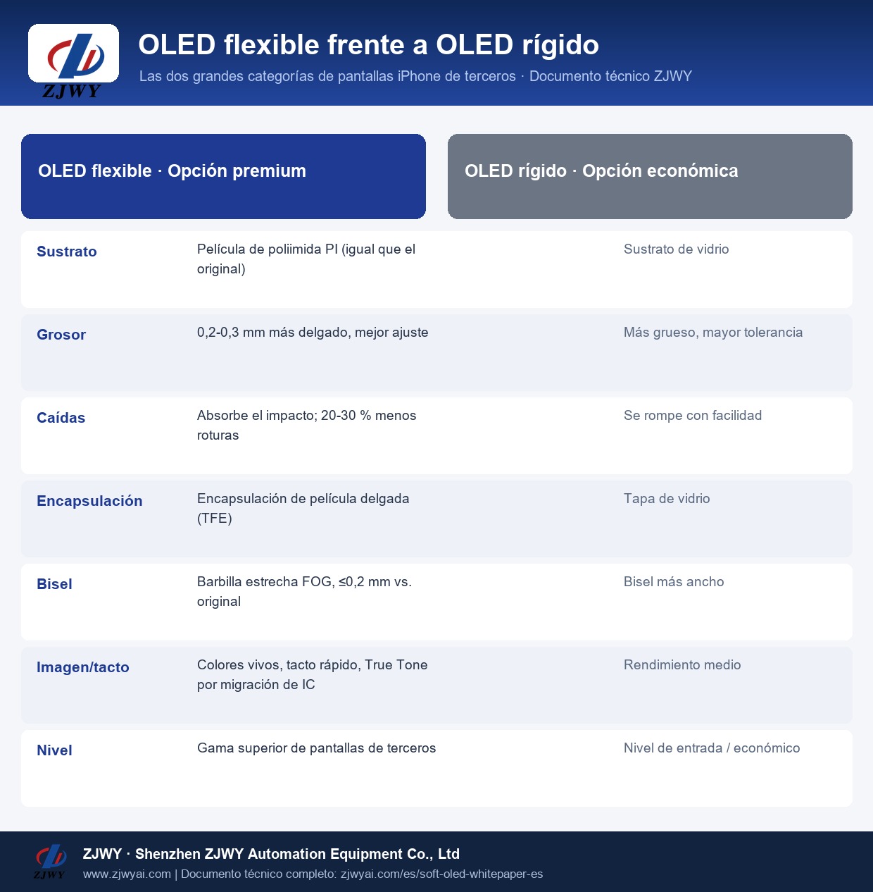 OLED flexible frente a rígido